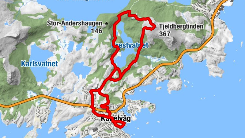 Vågan - Kabelvåg - Vågan kirke menighetshus - Tjeldbergtinden