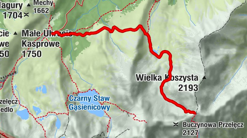 Murowaniec - Kopa nad Krzyżnem - Krzyżne - Gawra