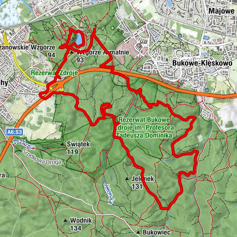 Bukowy Park - Czanowskie Wzgórze - Słup - Kamienna Góra