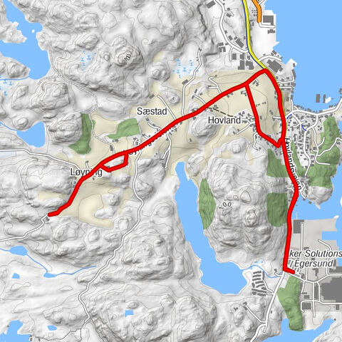 Eigersund - Løyning - Sæstad - Hovland