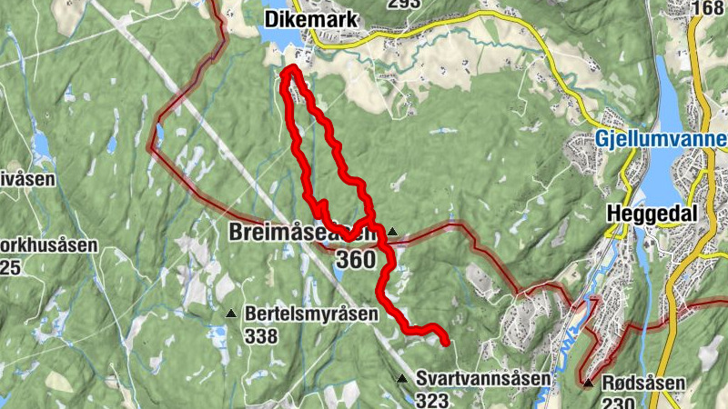 Krokekra - Småvannsbu - Breimåseåsen - Blåfjell