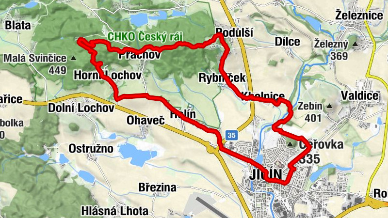 Valdické Předměstí - Přivýšina - Křížkovského věž - Vlastina věž