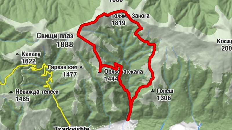 Златица - Голяма Занога - Малък Свещи плаз - Свищи плаз