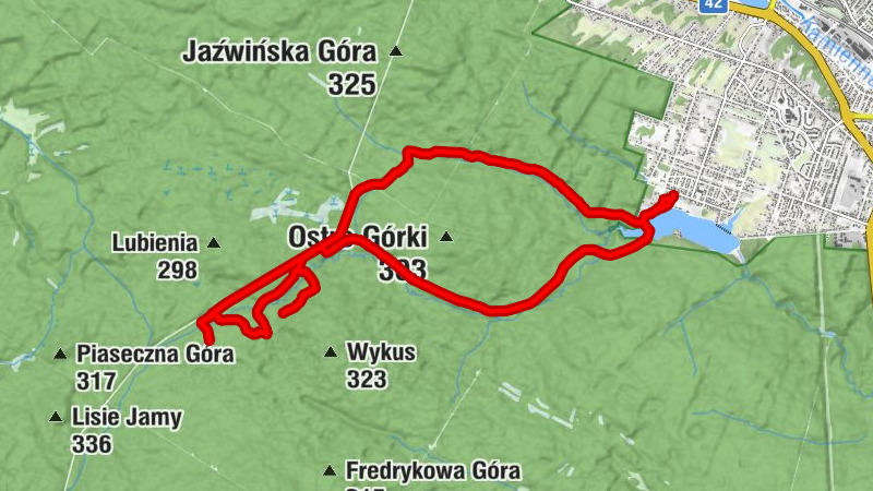 Starachowice - Hohołówka - Źródło Langiewicza - Kapliczka Matki Boskiej Bolesnej z Wykusu