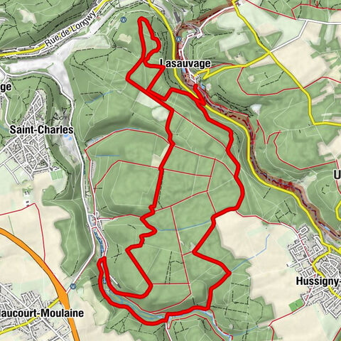 Lasauvage - Trois Sources - Prés aux Charbons - Bivau