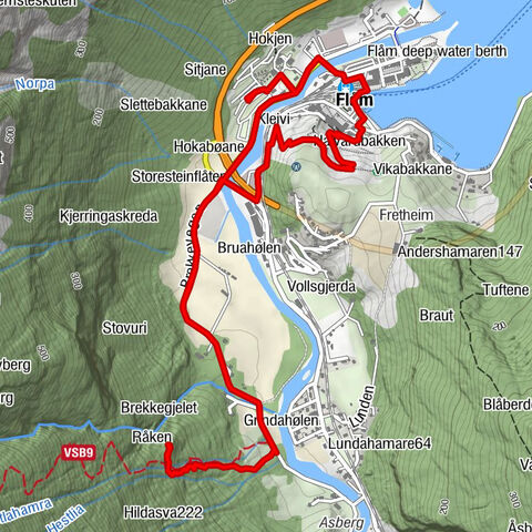 Wanderung von Flåm zum Brekkefossen!