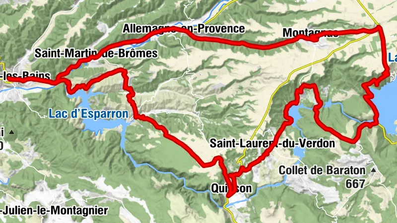 Cycling route n°6 - Verdon lakes