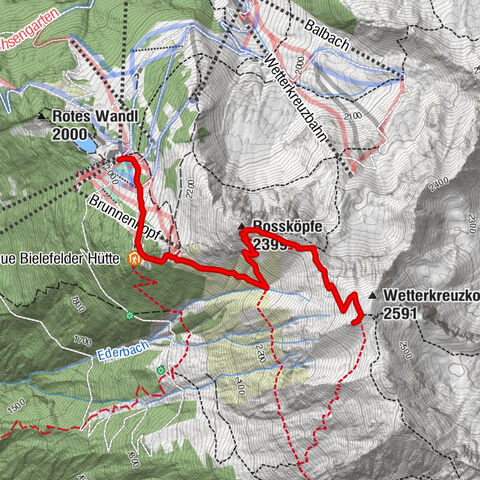 Summit route Weather Cross from Hochoetz