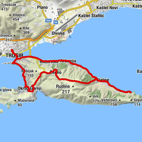 E-Bike Trogir-Okrug Gornji-Slatine-Arbanija-Trogir