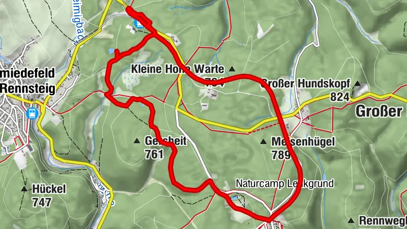 Circular hiking route Frauenwald - Rennsteig train station