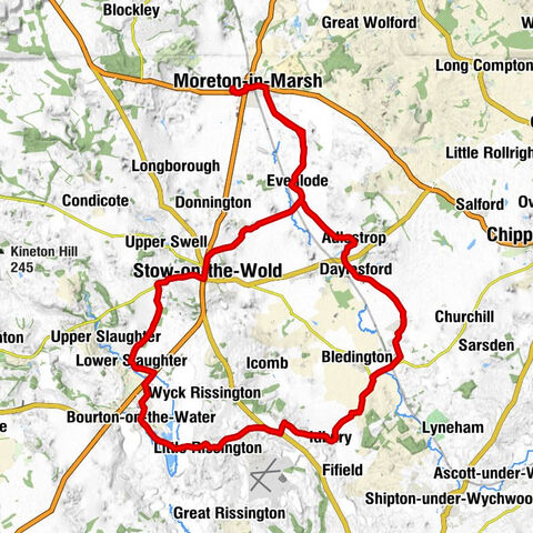 Marktstadt Moreton-in-Marsh – Bourton-on-the-Water Runde von Moreton-in-Marsh