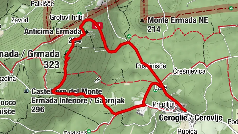 Mount Ermada Open-Air Museum from Ceroglie