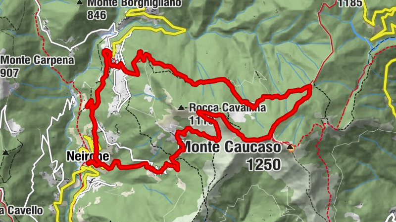 Neirone, Monte Caucaso, Corsiglia