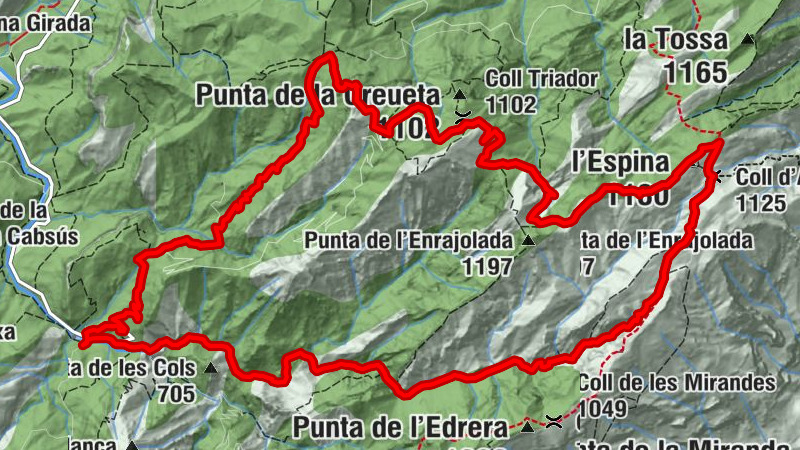 Coll d'Alfara, L'Espina i Coll de Botana des de Arnes