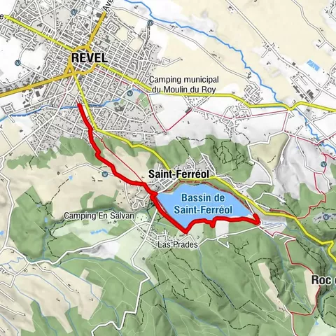 LA RIGOLE A VELO : LAC SAINT FERREOL - REVEL