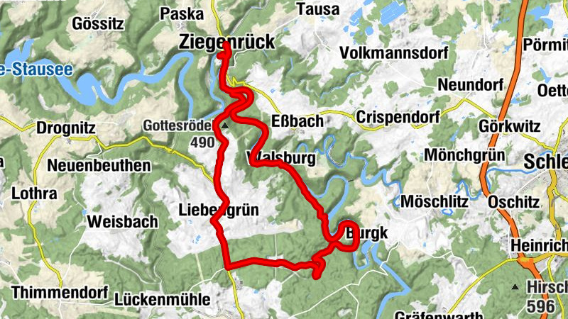 Radtour -15 - "Radrundtour durchs Saaletal ab Ziegenrück" - Thüringen