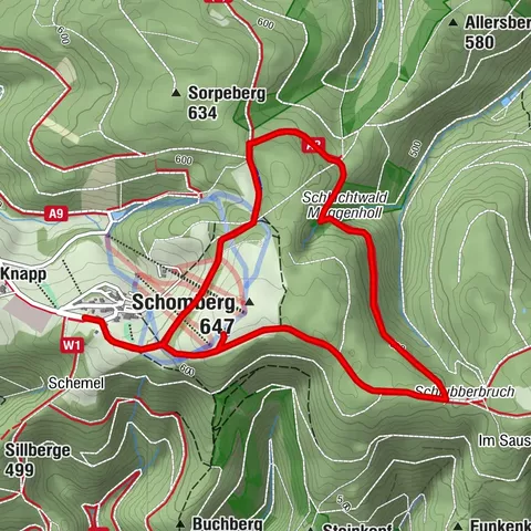 Über Schomberg und Schlubberbruch zum Schluchtwald Müggenholl