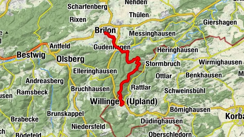 Briloner Kammweg - 2. Etappe von Willingen entlang der Landesgrenze nach Brilon_