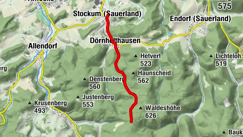 Zugangsweg Sauerland-Höhenflug: Von Sundern - Stockum zum Sauerland-Höhenflug