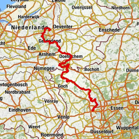 Oranier-Fahrradroute: Abschnitt Moers - Apeldoorn / Oranjefietsroute: Traject Moers – Apeldoorn