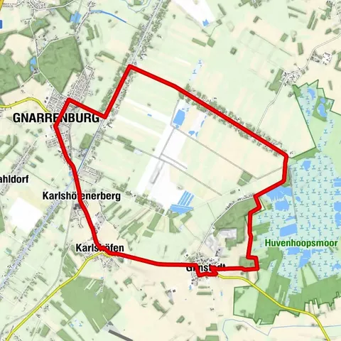 Radroute Torf und Glas