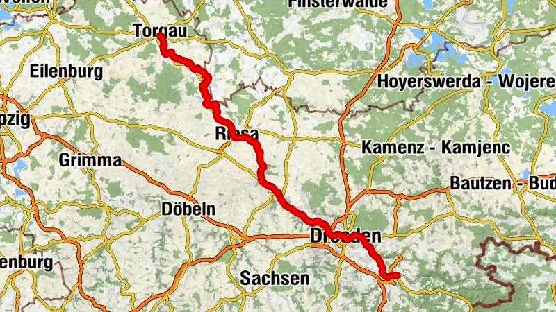 Elberadweg - Teilabschnitt Dresden Elbland - linkselbisch