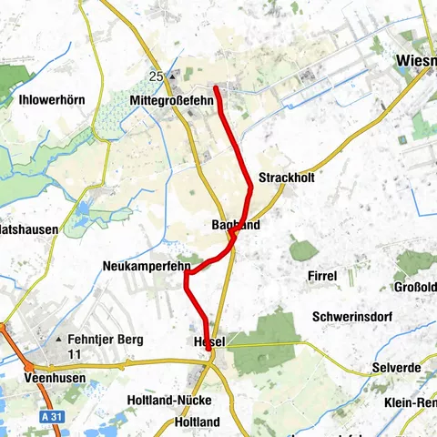 Ostfriesland Wanderweg - 3. Etappe - von Hesel nach Großefehn