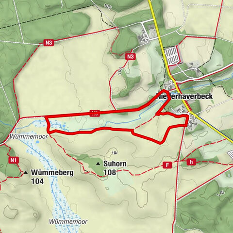 Wanderweg: Heideschleife Haverbeeke