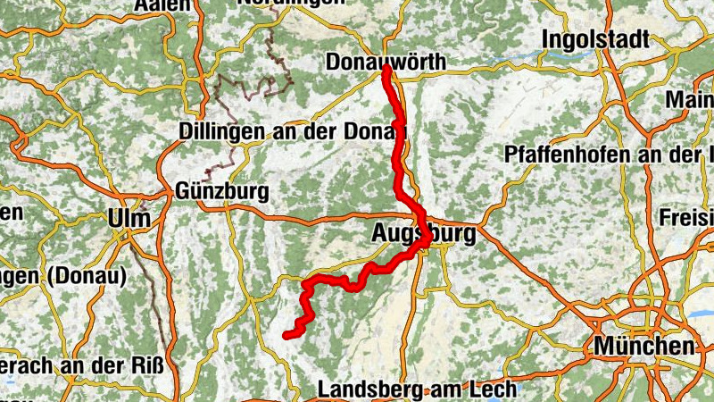 Jakobus Radpilgerweg (Etappe Donauwörth-Augsburg-Kirchheim)