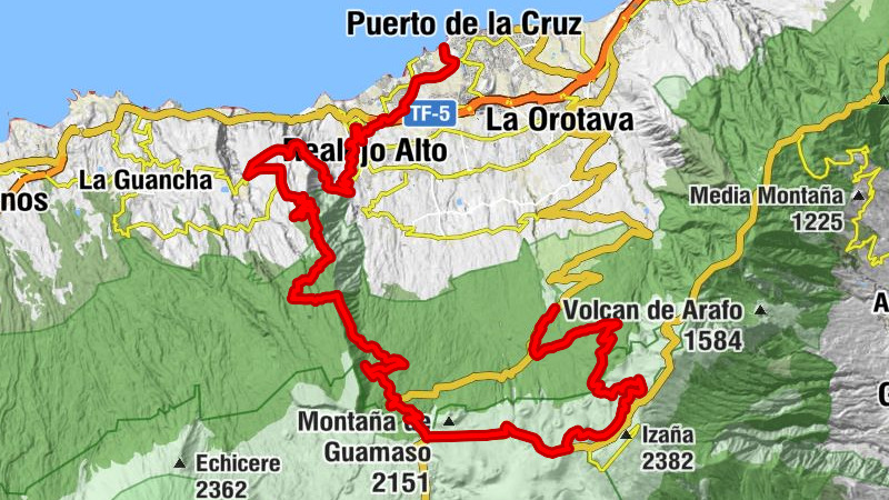 Oberer Teil der Orotava Valley- Observatorium Astronomico - Puerto de la Cruise