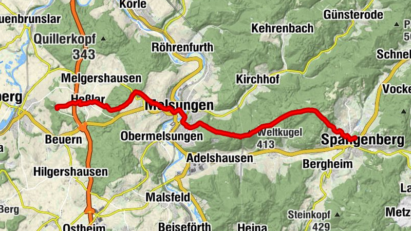 Vom Heiligenberg über Melsungen nach Spangenberg