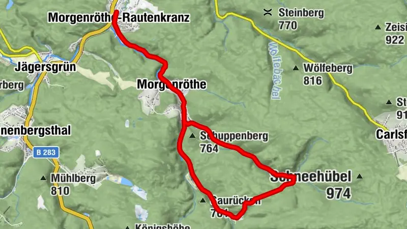 Mit dem Rad ums Dorf - Morgenröthe-Rautenkranz - Das Raumfahrtdorf - Tour 2