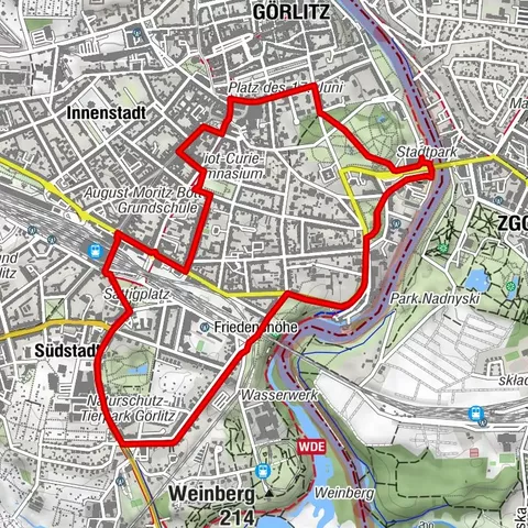 Walk to the Art Nouveau buildings in Görlitz