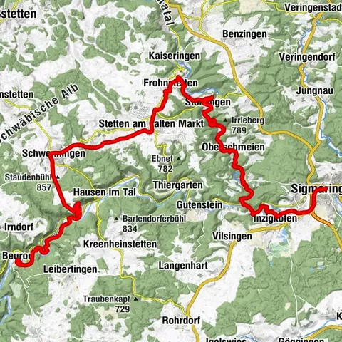 Radregion Sigmaringen Tour 4b - Donautal-Tour