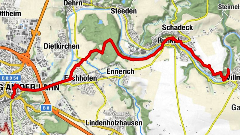 Lahnwanderweg stage 15 upstream Limburg - Villmar