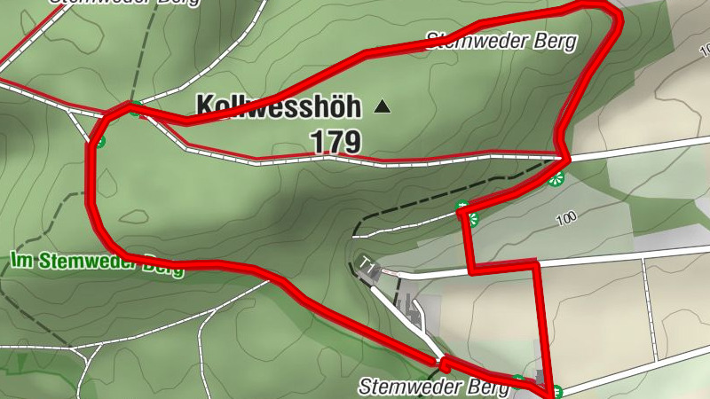Stemweder Berg Wanderwege - Kollwesshöh-Schleife