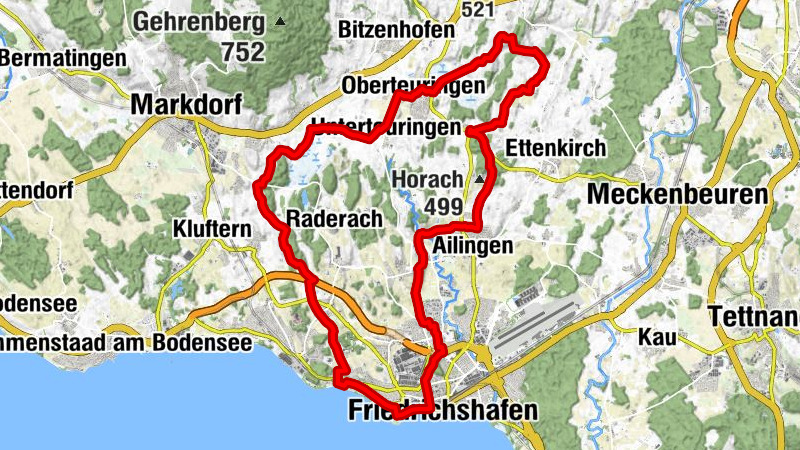 Panoramic bike tour in the beautiful natural landscape around Friedrichshafen