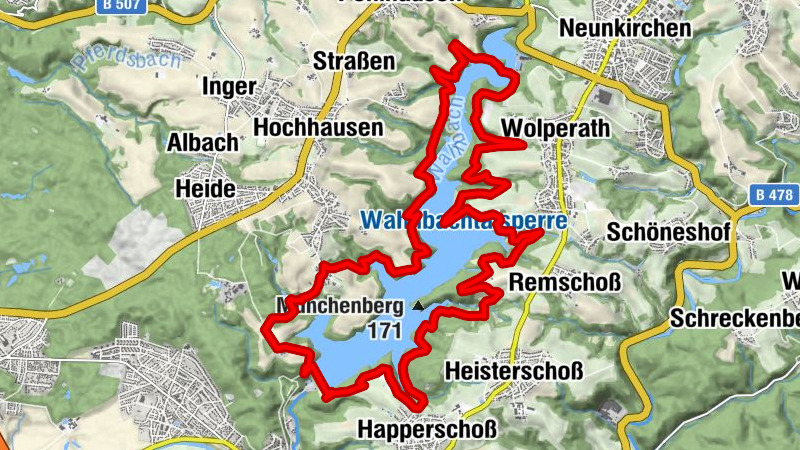 Um die Wahnbachtalsperre