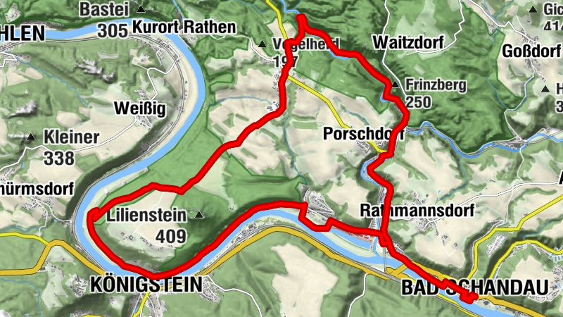 Tour 7: Mountain bike tour through the Polenz Valley to Lilienstein