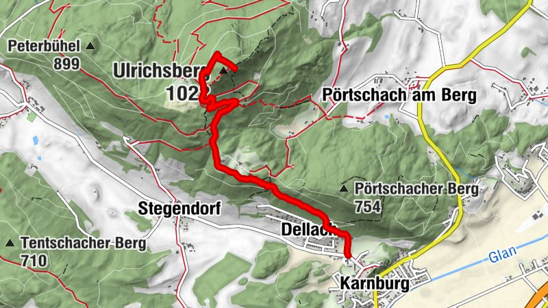 Von Karnburg auf den Ulrichsberg via Hirschsteig