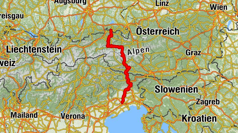 Alpina Antica Trail | Gesamtroute Kössen -Sesto al Reghena