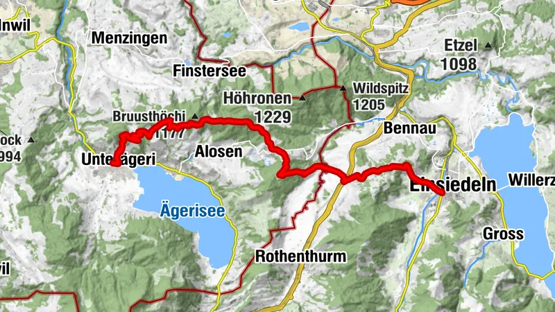 Alpenpanorama-Weg Etappe 8: Einsiedeln – Unterägeri