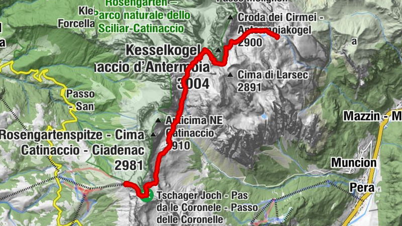 Rifugio Antermoia - Kölner Hütte via Tschager Joch