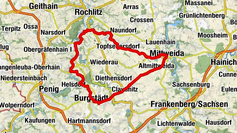 Purple Path Tour: Wechselburg - Mittweida - Burgstädt