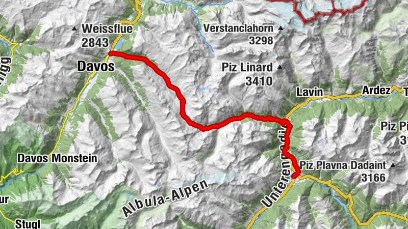 Davos – Tschuggen – Flüelapass – Susch – Zernez