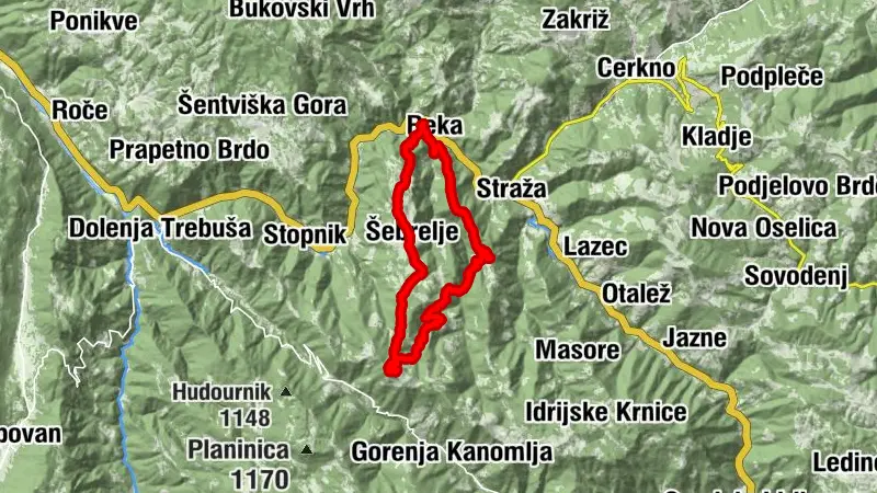 Reka,Šeberljanski vrh