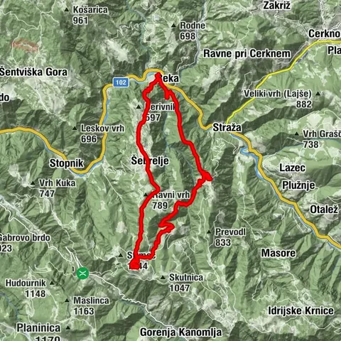 Reka,Šeberljanski vrh