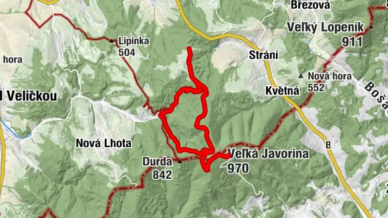 Veľká Javorina, Střední Morava/Česko
