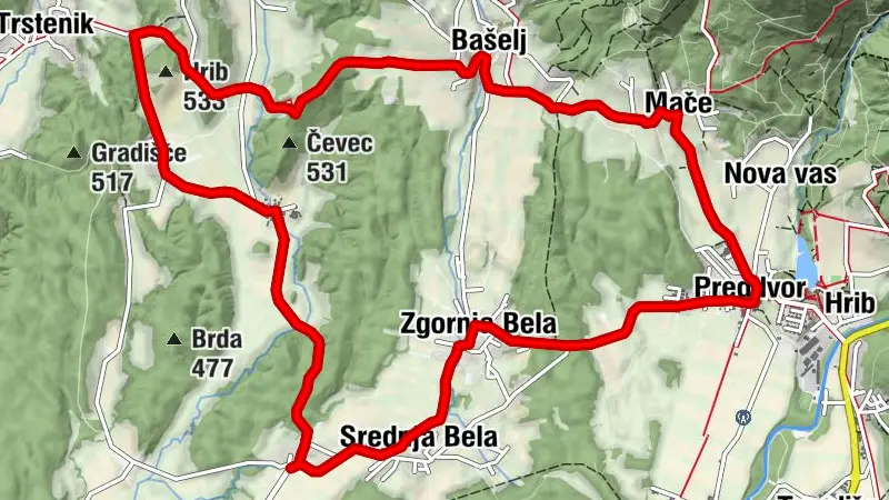 Preddvor - Gorski Privez - Nova vas - Mače