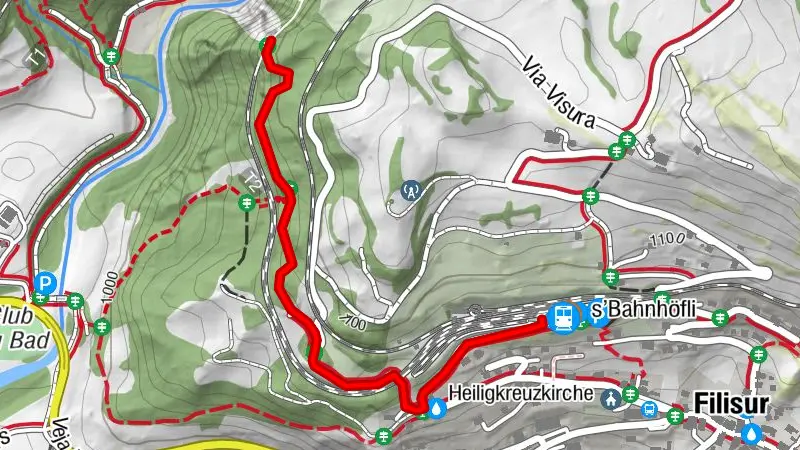 Filisur Bahnhof - Aussichtsplattform Acatos (Filisur)